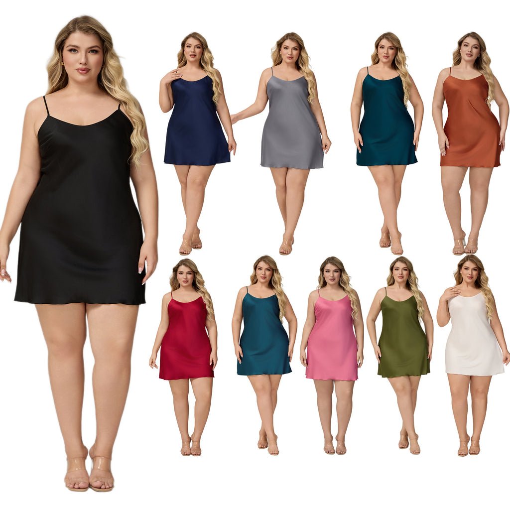Damen Satin-Negligé Farben Collage Farbauswahl – BodyLuxCare