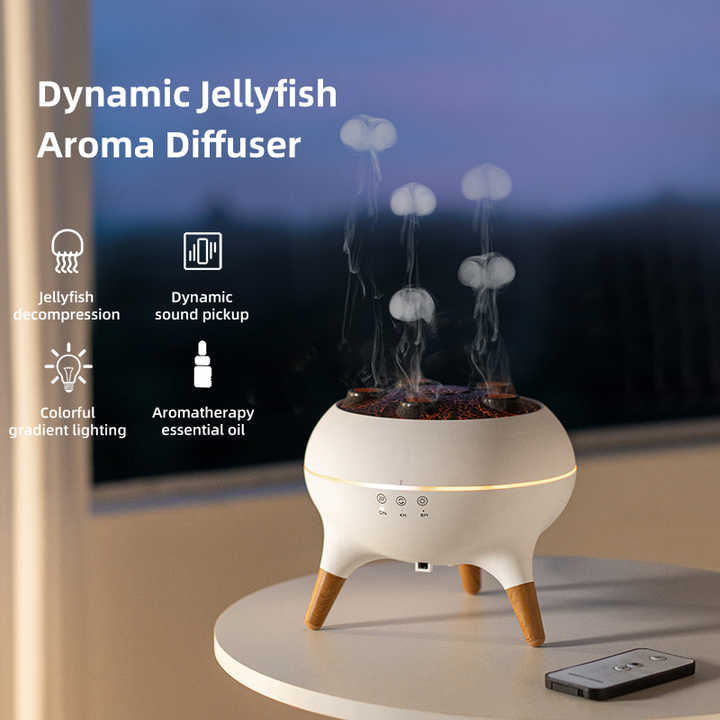Quallen Aroma Diffuser mit dynamischem Nachtlicht und Fernbedienung – BodyLuxCare