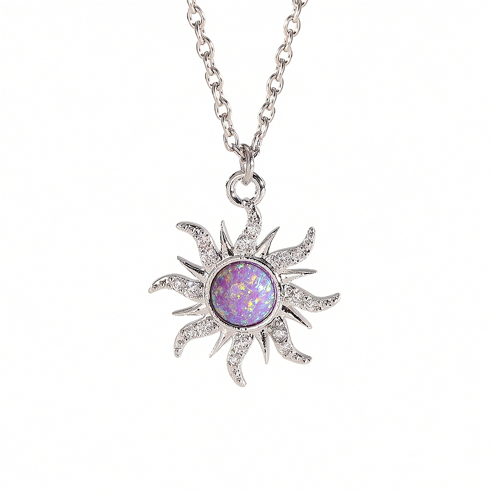 Sonnen-Halsketten-Set für Damen – Zirkon Blumen-Anhänger | Elegant & Vielseitig | Gold & Silber