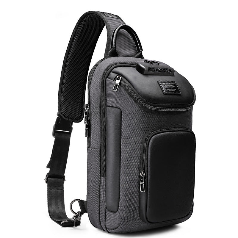 Herren Brusttasche Grau – Kompakter Sling Bag Vorderansicht