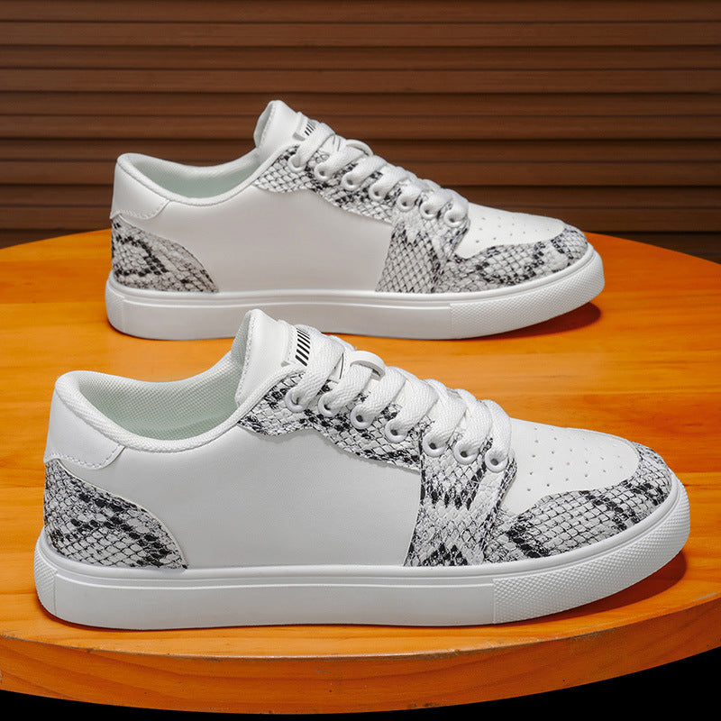 Herren Sneaker Schwarz Snake Print dicke Sohle Detail