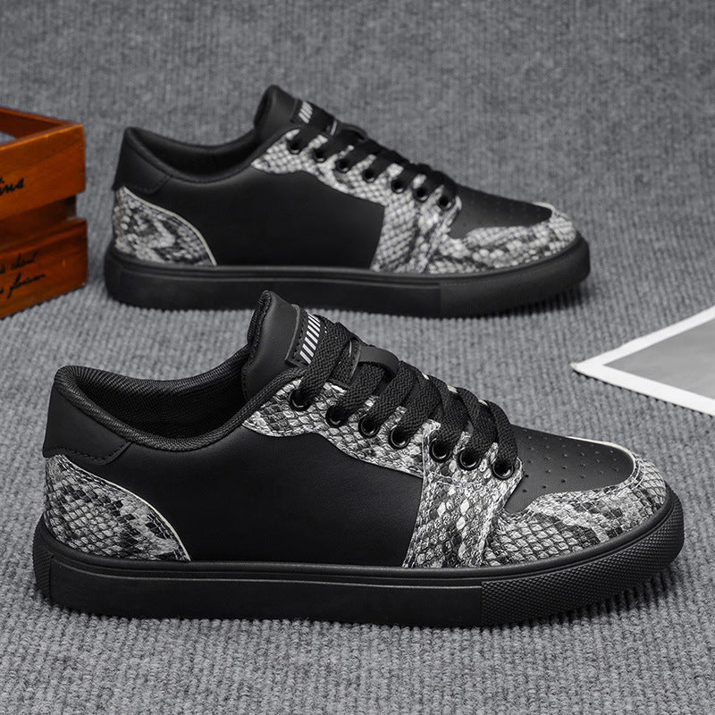 Herren Sneaker Weiß Seitenansicht Snake Print EU 39-50