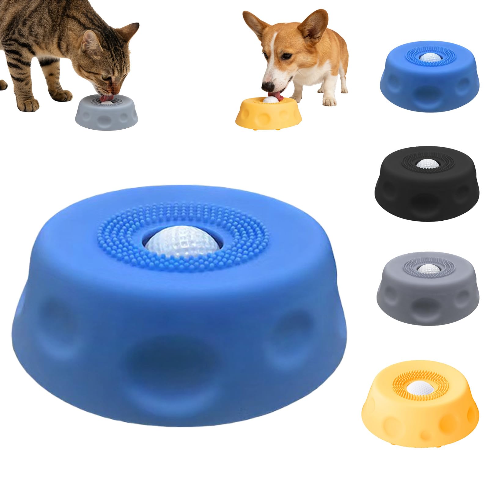Hund Lecknapf mit Ball Slow Feeder Blau Haustier
