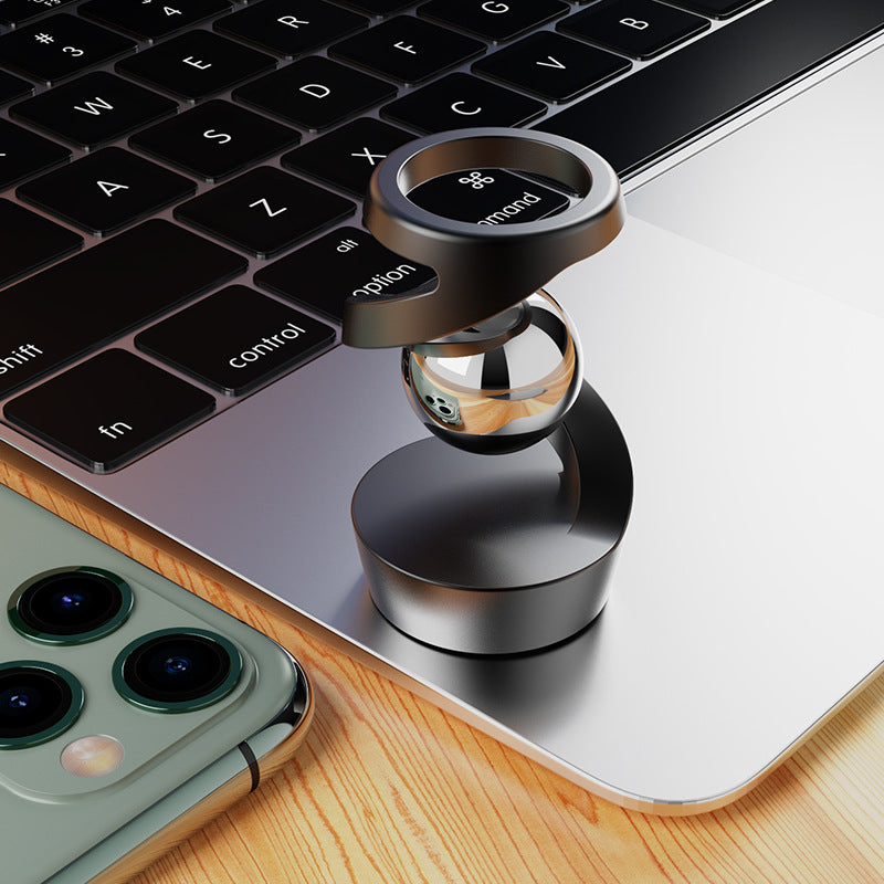 Magnetischer Desktop-Kreisel schwebend Silber Nahaufnahme – BodyLuxCare