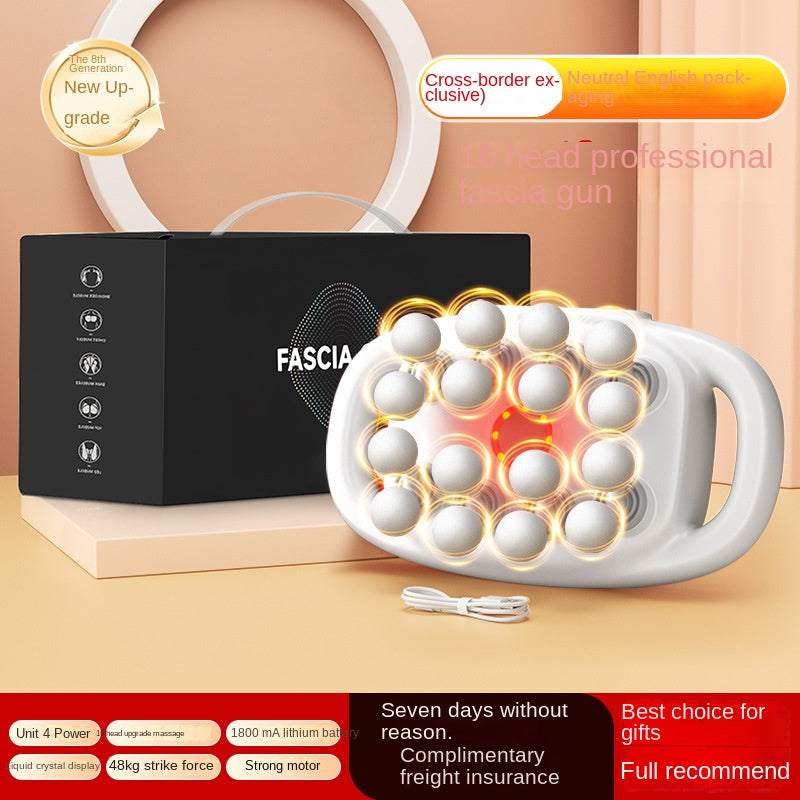 Profi Massagepistole 16 Köpfe Geschenkbox Weiß Infrarot Upgrade – BodyLuxCare