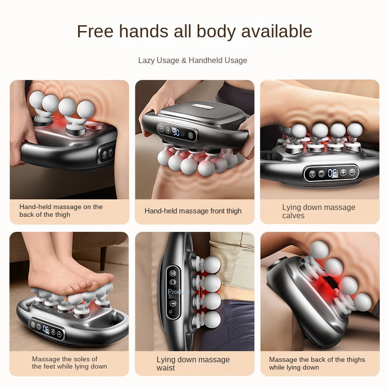 Profi Muskel-Massagepistole Anwendungsbeispiele Beine Wadenbereich – BodyLuxCare