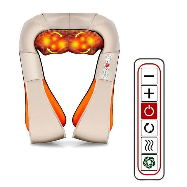 Shiatsu-Massageschal Beige Verwendung Schultern – BodyLuxCare