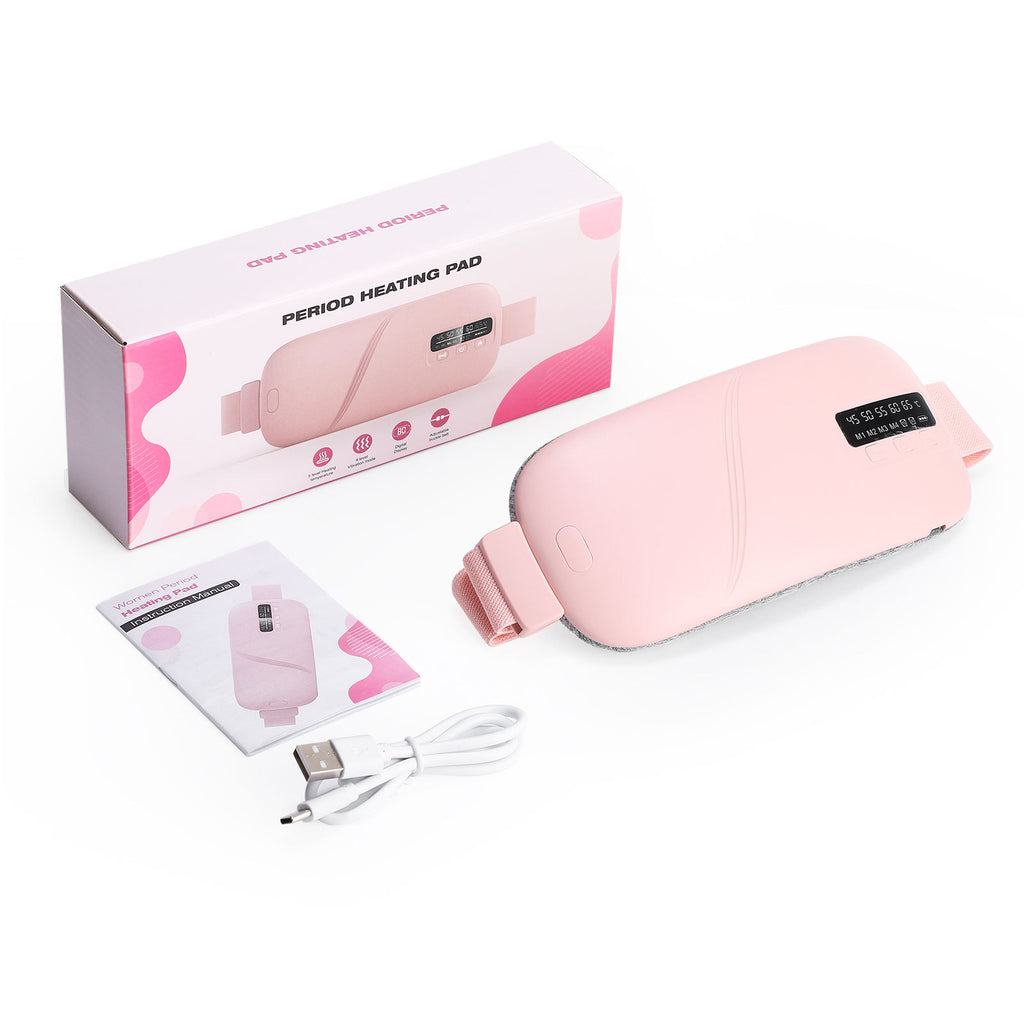 Wärme-Massagegürtel Frauen Rosa Box Zubehör USB-C Kabel Anleitung – BodyLuxCare